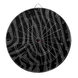 Zebra Black and Grey Print Dartboard