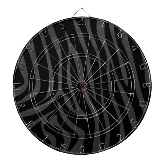 Zebra Black and Grey Print Dartboard (Front)