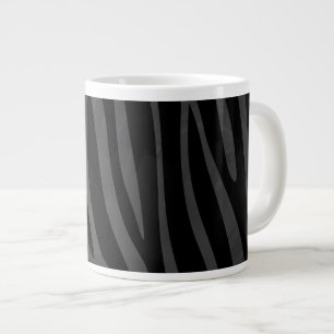 Zebra Black and Grey Print Large Coffee Mug