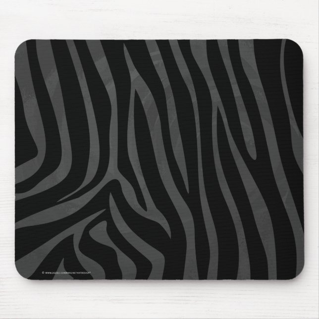 Zebra Black and Grey Print Mouse Mat (Front)