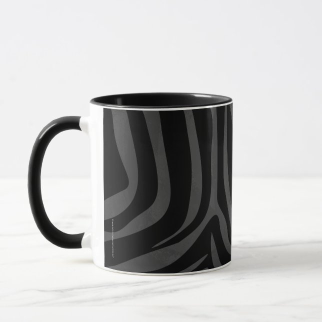 Zebra Black and Grey Print Mug (Left)