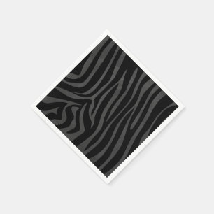 Zebra Black and Grey Print Napkin