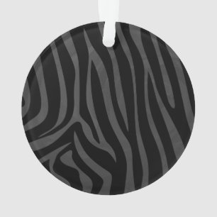 Zebra Black and Grey Print Ornament