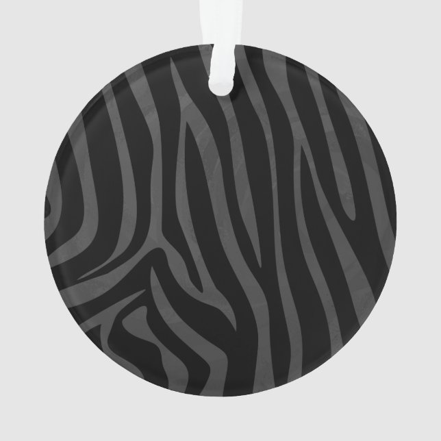 Zebra Black and Grey Print Ornament (Back)