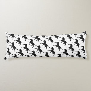 Zebra Black and Grey Print Silhouette Body Cushion