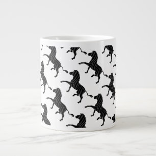 Zebra Black and Grey Print Silhouette Large Coffee Mug