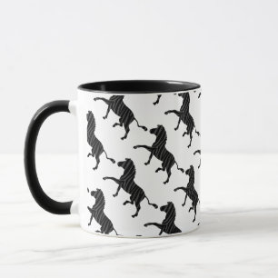 Zebra Black and Grey Print Silhouette Mug
