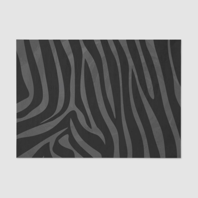 Zebra Black and Grey Print Tissue Paper (Front)