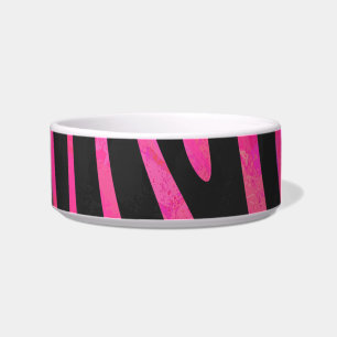 Zebra Black and Hot Pink Print Bowl
