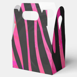 Zebra Black and Hot Pink Print Favour Box