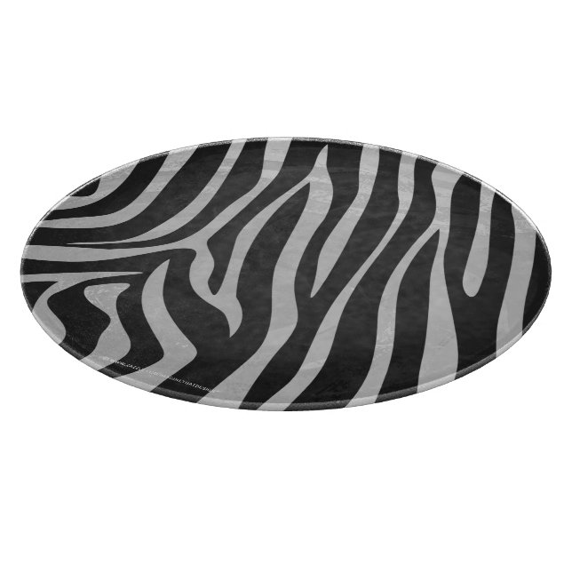 Zebra Black and Light Grey Print Cutting Board (Corner)