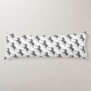 Zebra Black and Light Grey Silhouette Body Cushion