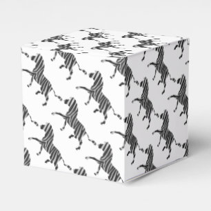 Zebra Black and Light Grey Silhouette Favour Box