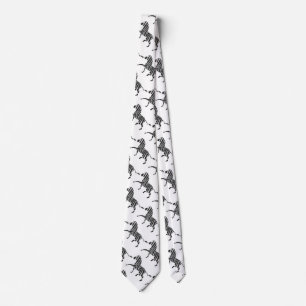 Zebra Black and Light Grey Silhouette Tie