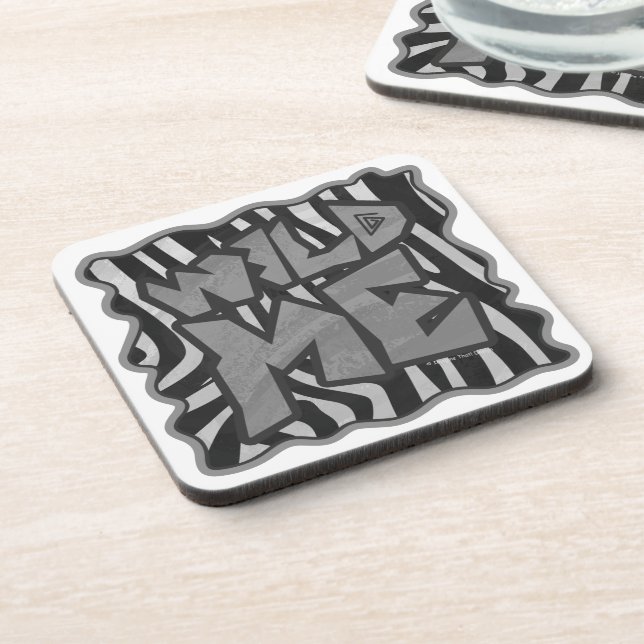 Zebra Black and Light Grey Wild Me Coaster (Left Side)