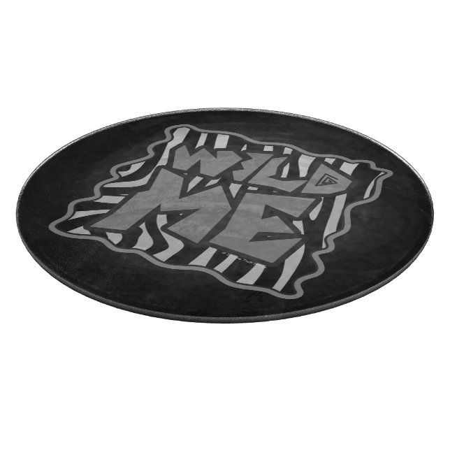 Zebra Black and Light Grey Wild Me Cutting Board (Corner)
