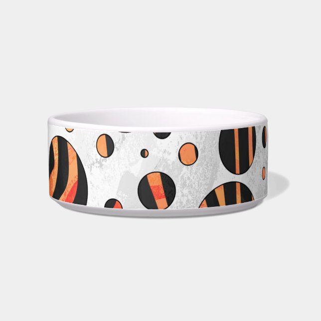 Zebra Black and Orange Polka Dots Bowl (Right)