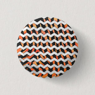 Zebra Black and Orange Print 3 Cm Round Badge