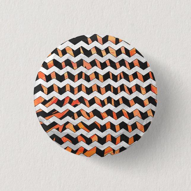 Zebra Black and Orange Print 3 Cm Round Badge (Front)