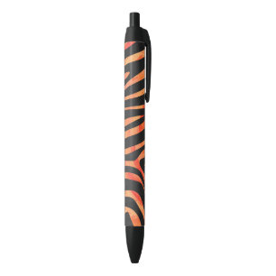 Zebra Black and Orange Print Black Ink Pen