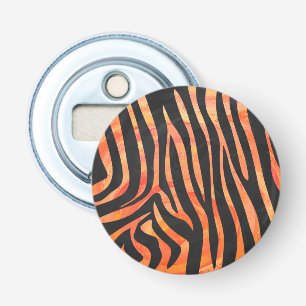 Zebra Black and Orange Print Bottle Opener