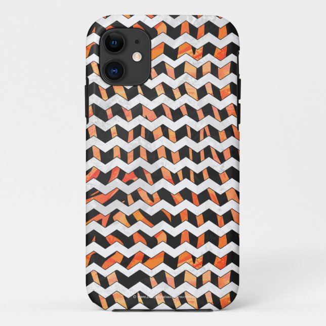 Zebra Black and Orange Print Case-Mate iPhone Case (Back)