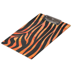 Zebra Black and Orange Print Clipboard