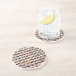 Zebra Black and Orange Print Coaster