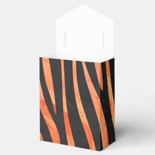 Zebra Black and Orange Print Favour Box
