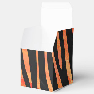 Zebra Black and Orange Print Favour Box