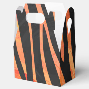 Zebra Black and Orange Print Favour Box