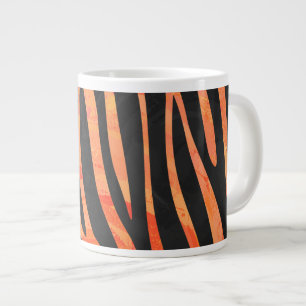 Zebra Black and Orange Print Large Coffee Mug