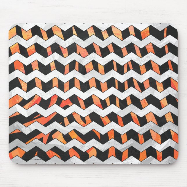 Zebra Black and Orange Print Mouse Mat (Front)