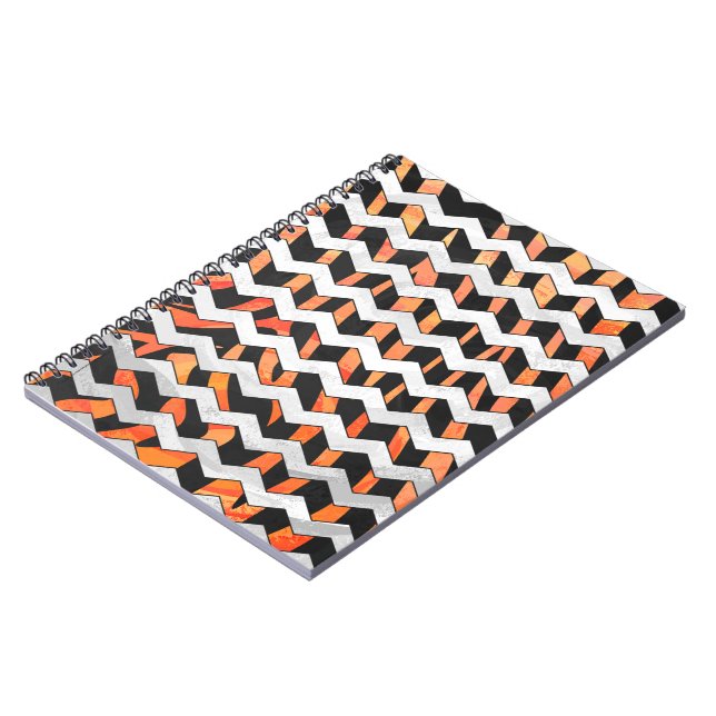 Zebra Black and Orange Print Notebook (Left Side)