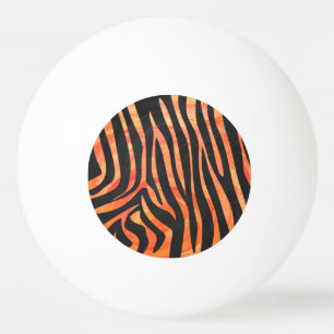 Zebra Black and Orange Print Ping Pong Ball