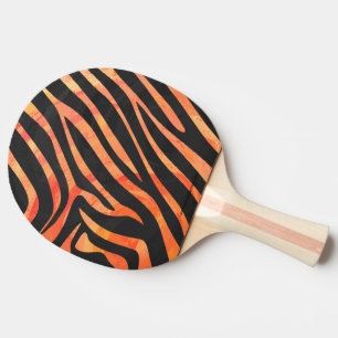 Zebra Black and Orange Print Ping Pong Paddle