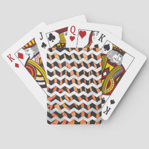 Zebra Black and Orange Print Playing Cards