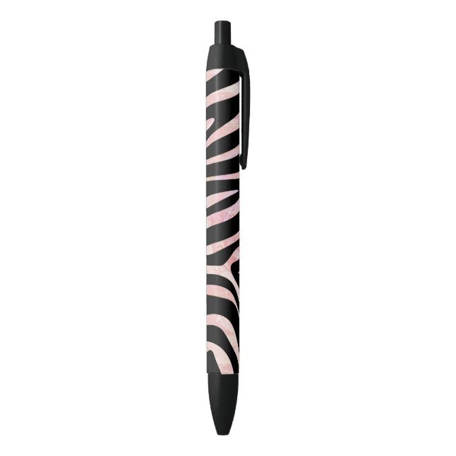 Zebra Black and Pink Print Black Ink Pen (Bottom (Vertical))