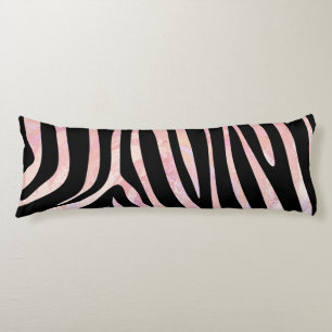 Zebra Black and Pink Print Body Cushion