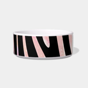 Zebra Black and Pink Print Bowl