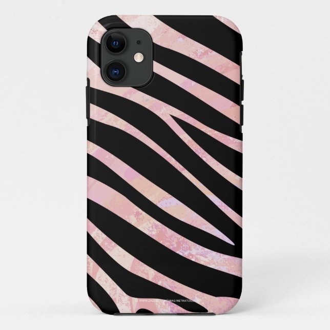 Zebra Black and Pink Print Case-Mate iPhone Case (Back)