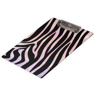 Zebra Black and Pink Print Clipboard