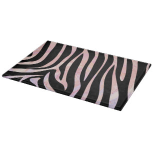 Zebra Black and Pink Print Cutting Board