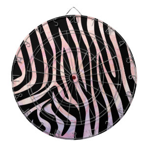 Zebra Black and Pink Print Dartboard
