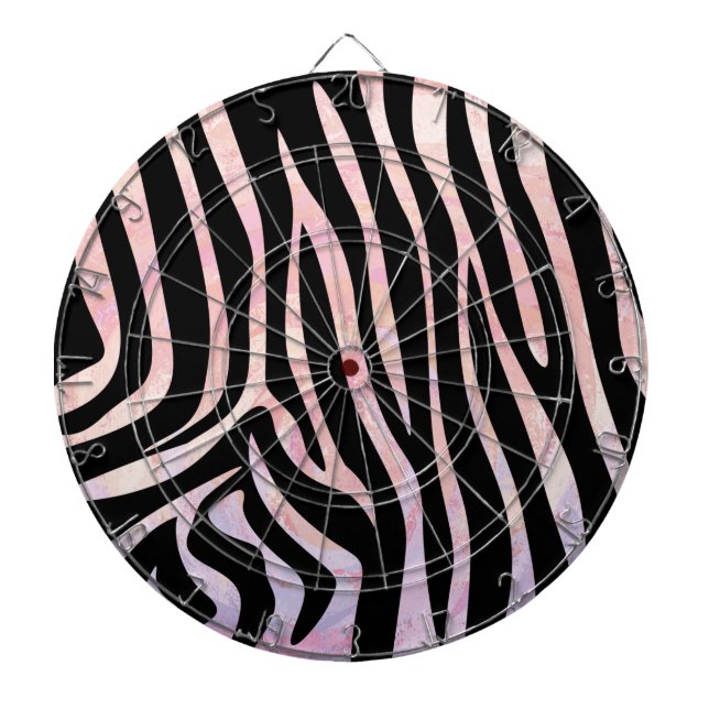 Zebra Black and Pink Print Dartboard (Front)