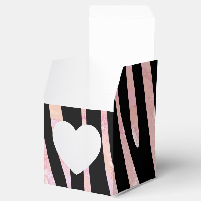 Zebra Black and Pink Print Favour Box (Opened)