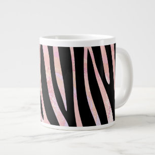 Zebra Black and Pink Print Large Coffee Mug