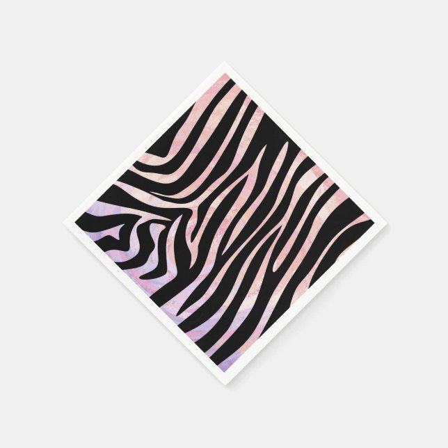 Zebra Black and Pink Print Napkin (Corner)