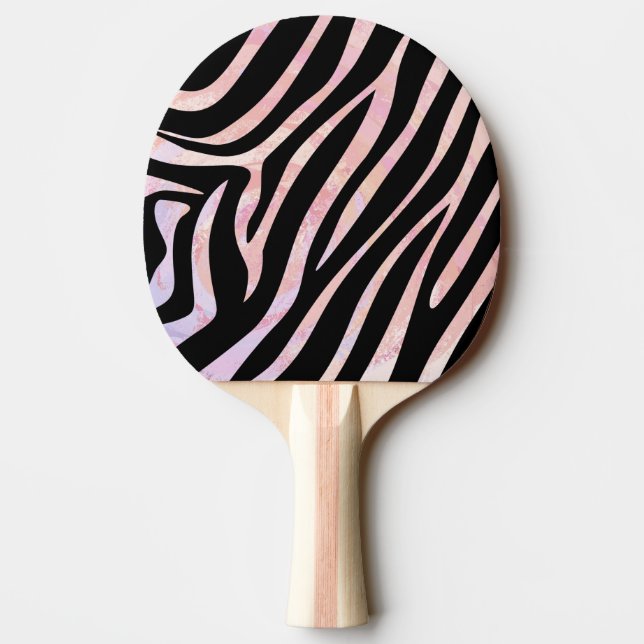 Zebra Black and Pink Print Ping Pong Paddle (Back)