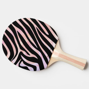 Zebra Black and Pink Print Ping Pong Paddle